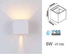 Applique LED 6w Luce Calda doppia emissione Regolabile IP65 Nero V-TAC