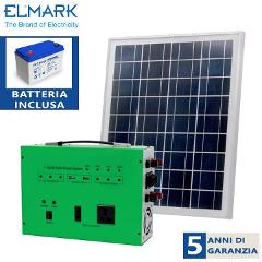 Impianto solare casa 500w/18v 150w + batteria acc. 100ah ELMARK 98SOL500W