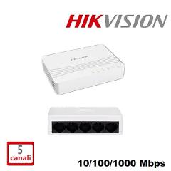 Switch 5 Porte 10/100/1000 Mbps HIK Vision