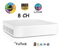 DVR 5in1 8 Canali 2 Megapixel H265 Vultech