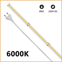 Strip LED COB 230V 15w/mt Luce Fredda 1350 Lumen/mt IP65 Alcapower