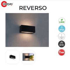 Applique LED Reverso Nero E27 IP65 Century