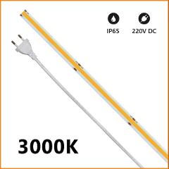 Strip LED COB 230V 15w/mt Luce Calda 1200 Lumen/mt IP65 Alcapower