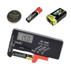 Tester per Batterie AA, AAA, 9V, MN1300, MN1400, Bottone