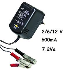 Caricabatterie per Batterie al Piombo 2/6/12V 600mA Life