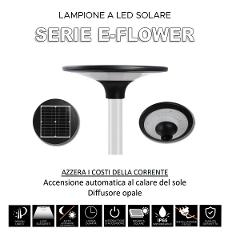 Lampione Solare Testa Palo E-Flower Twin-Light 2550 Lumen Elcart
