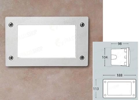 Leti 200 Segnapasso da Incasso Rettangolare Gx53 3w Natura Bianco