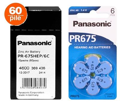 Batteria Zinc Air PR675 450mA per apparecchi acustici Panasonic