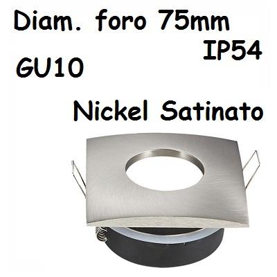 Faretto incasso Quadrato IP54 Nickel Satinato V-TAC