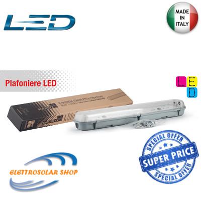 Plafoniera Stagna 2x18w Con Neon LED Luce 6500k V-TAC