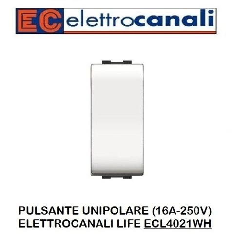 Pulsante 1P 16A Bianco Elettrocanali