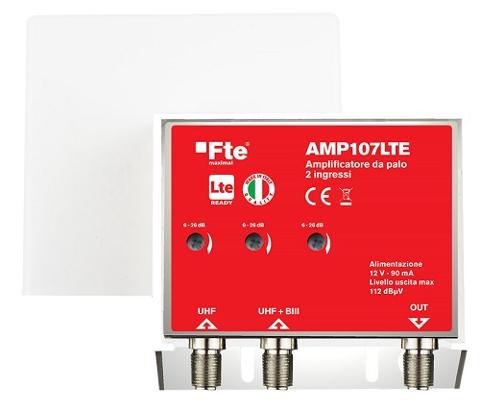 Amplificatore Antenna 2 Ingressi 26 dB LOG + UHF 1 Uscita FTE Maximal