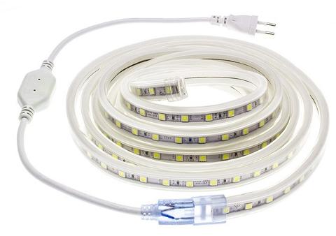 Strip LED 5050 IP65 60 led/mt 10w/mt 230V Luce Natura Pris