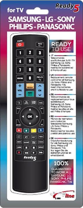 Telecomando Universale 5in1 Compatibile Smart TV Samsung, LG, Sony, Philips, Panasonic Jolly Line READY5