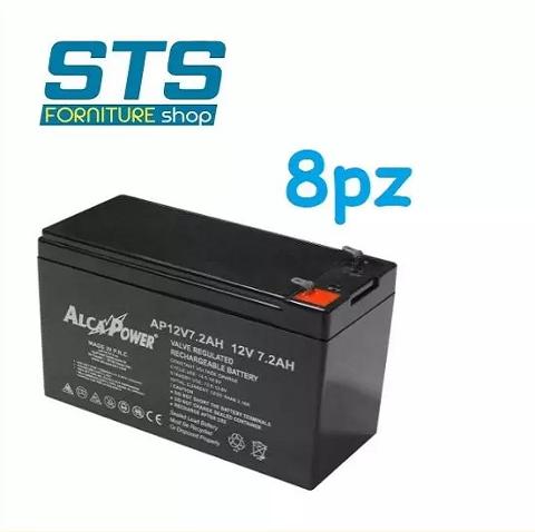 8pz Batteria Ricaricabile Ermetica Piombo 12v 7,2Ah Alcapower AP12V7,2AH