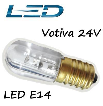 Lampada Votiva LED E14 24V 3 led Luce Calda Duralamp LED243BC