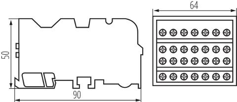 Morsettiera Distribuzione 4x125A per Barra DIN 4 Moduli Kanlux