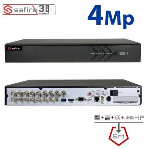 XVR 5in1 16 Canali + 18 IP 4 Megapixel con Riconoscimento Facciale SAFIRE