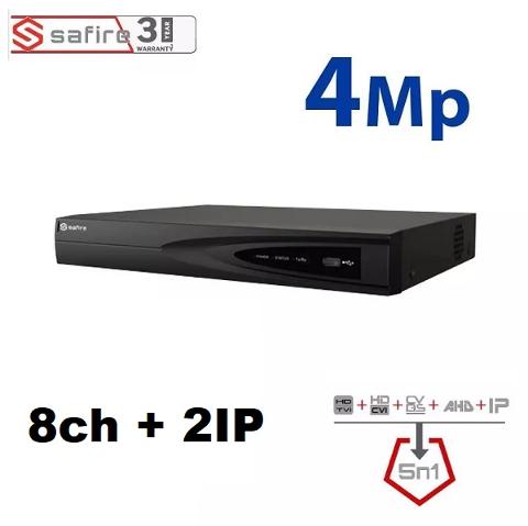 XVR 5in1 8 Canali + 2 IP 4 Megapixel con Riconoscimento Facciale SAFIRE