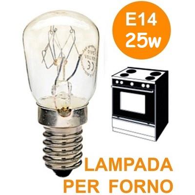 Lampada E14 25w Alta Temperatura 300° per Forno *(Blister 2pz)