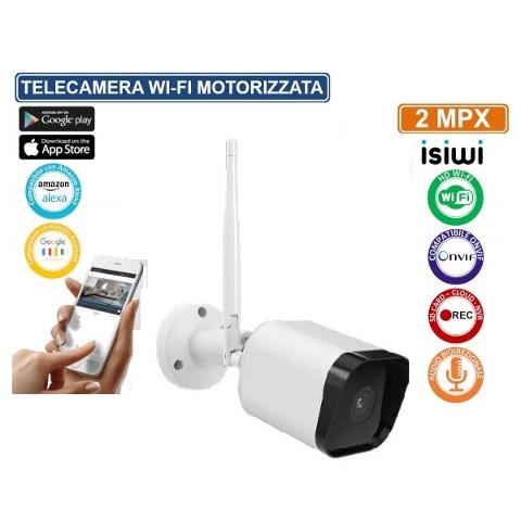 Telecamera Bullet Isiwi Wireless SQUARE 2Mpx fissa per esterno IR LED Audio Bidirezionale Sd Card IP