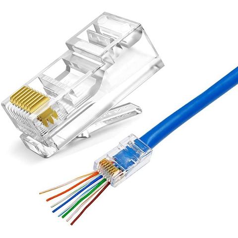 Plug 8 Poli per Cavo di Rete RJ45 Cat.6 Passante