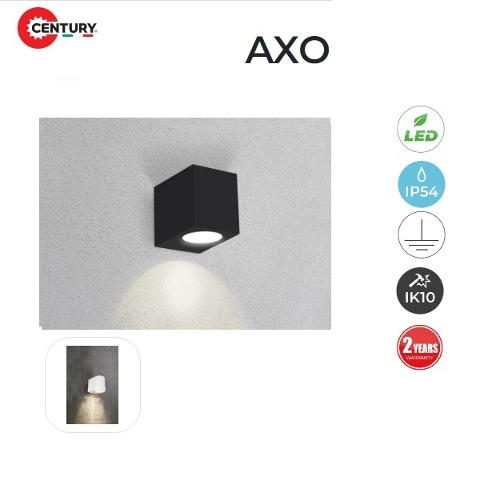 Applique LED AXO Monodirezionale Quadrato IP54 Nero GU10 Century