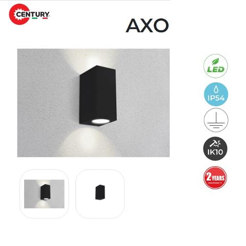Applique LED AXO Quadrato Bidirezionale IP54 Nero 2xGU10 Century