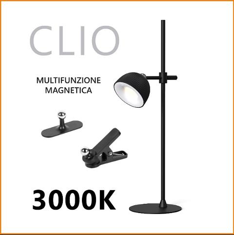 Clio - Lampada LED da tavolo, da muro e con pinza Alcapower