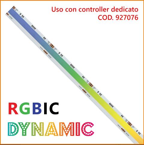 Strip LED 24V COB 14w/mt RGBIC Dinamic 350 Lumen/mt Alcapower