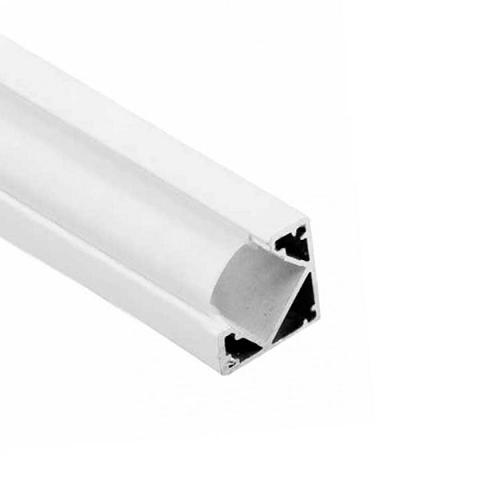 Profilo Alluminio Angolare 2mt Bianco completo di cover Opaca, Tappi e Clip