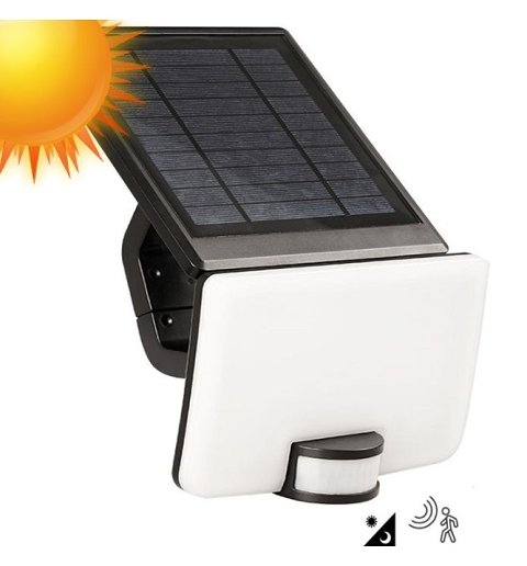 Proiettore Solare 12w 1500 Lumen con Sensore di Movimento poliplast