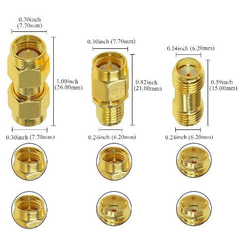 Prolunga Antenna SMA Maschio Femmina 2mt RG174 Con 3 Adattatori TUOLNK