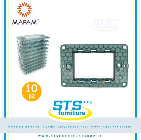 10pz Telaio 503 Compatibile Vimar Plana 14613 MAPAM Z6003