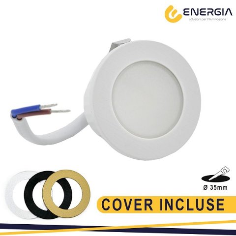 faretto incasso bianco 3w IP65 230v Luce Fredda con 3 Cover incluse