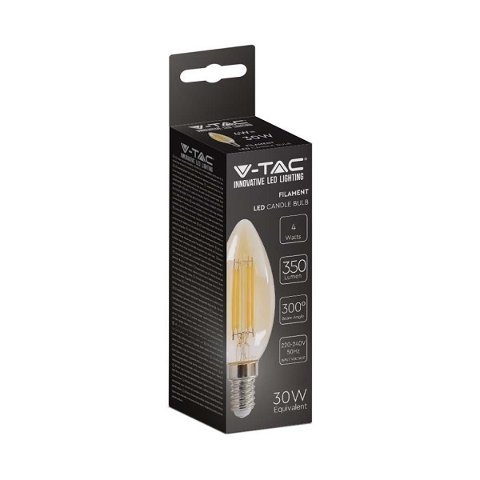 Lampada Oliva Ambra LED 4w E14 Luce 2200°K V-TAC