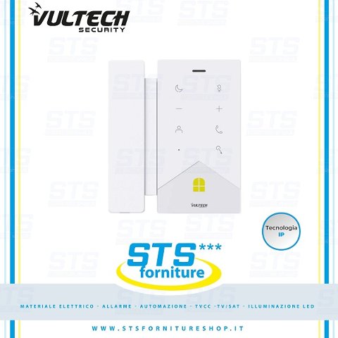 Cornetta da interno IP Linux colore bianco Intercom Vultech Security VS-PI211H-LXB