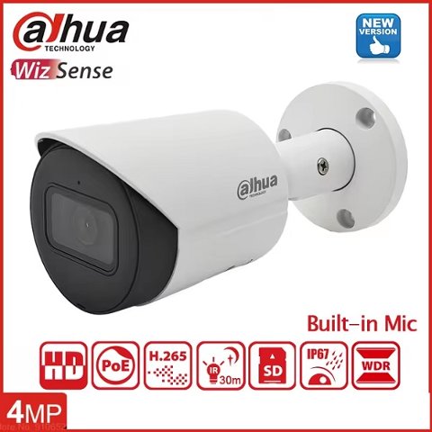 Telecamera Bullet IP 4 Megapixel 3,6mm con Slot per SD Card Dahua IPC-HFW2441S-S