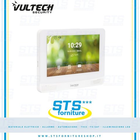Monitor IP Android videocitofono da interno 7” IPS LCD con Wifi colore Bianco Intercom Vultech Security