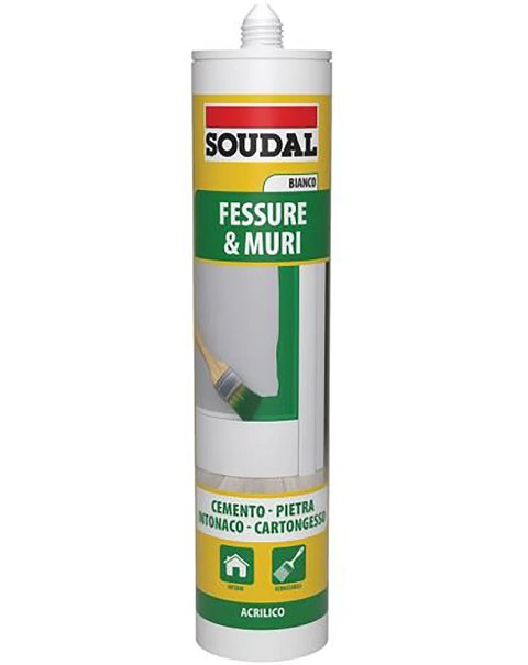 Sigillante Acrilico Bianco Professionale Fessure e Muri 300ml Soudal