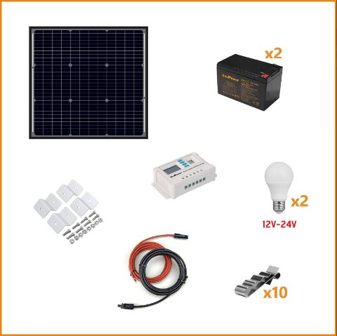 KIT Fotovoltaico a isola 50W Alcapower 800090