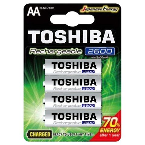 Batteria Stilo Ricaricabili 2600mAh 4pz Toshiba