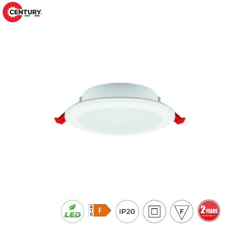 Pannello LED Incasso 12w Luce Natura Diam 132mm 1160 Lumen Century