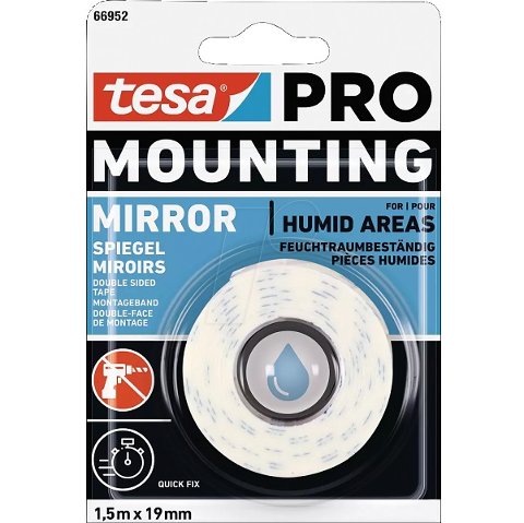 Nastro Biadesivo PRO Mounting Specchio 19x1,5mt Tesa