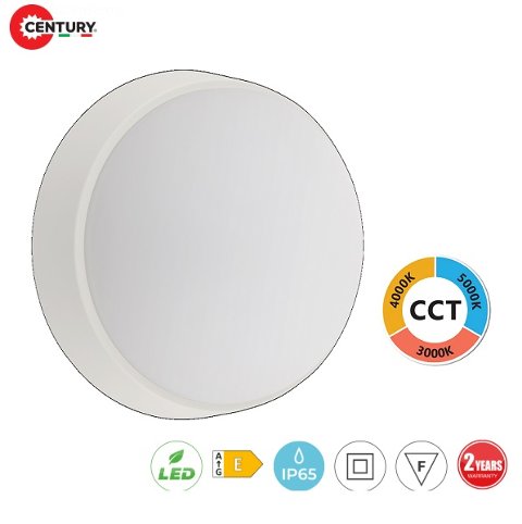 Plafoniera LED Circolare 14w Tricolor 1400 Lumen Bianca OASI Century