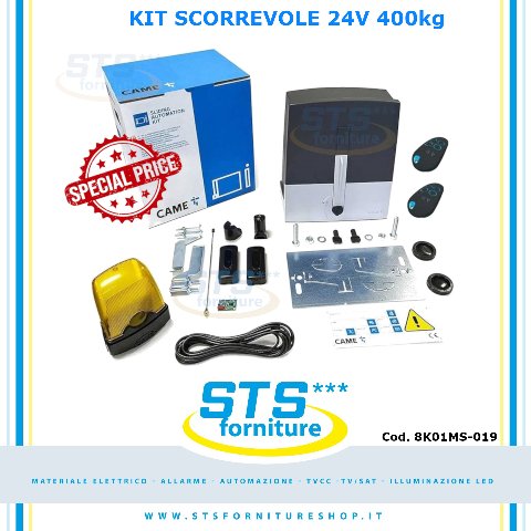 CAME BXL - KIT Automazione Scorrevole Connect BXL 400Kg 24V CAME 8K01MS-019