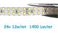 Strip LED 24V 2835 240 Led/mt 12w/mt Luce Calda