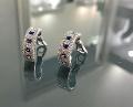 Orecchini in Oro Bianco 18 kt . cerchio con clips
