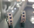 Orecchini in Oro Bianco 18 kt . cerchio con clips