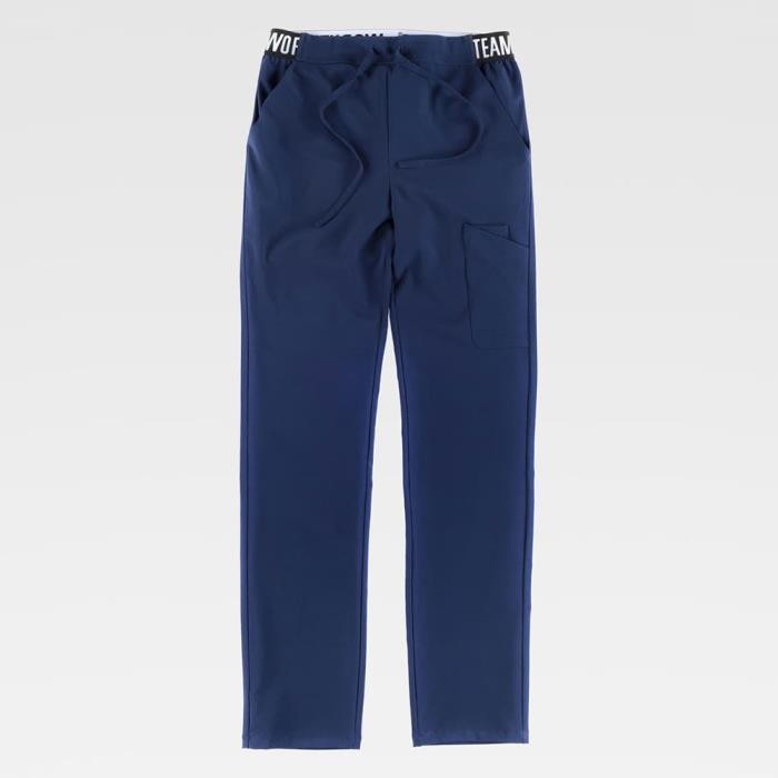 Pantalone multitasche (bianco, blu)